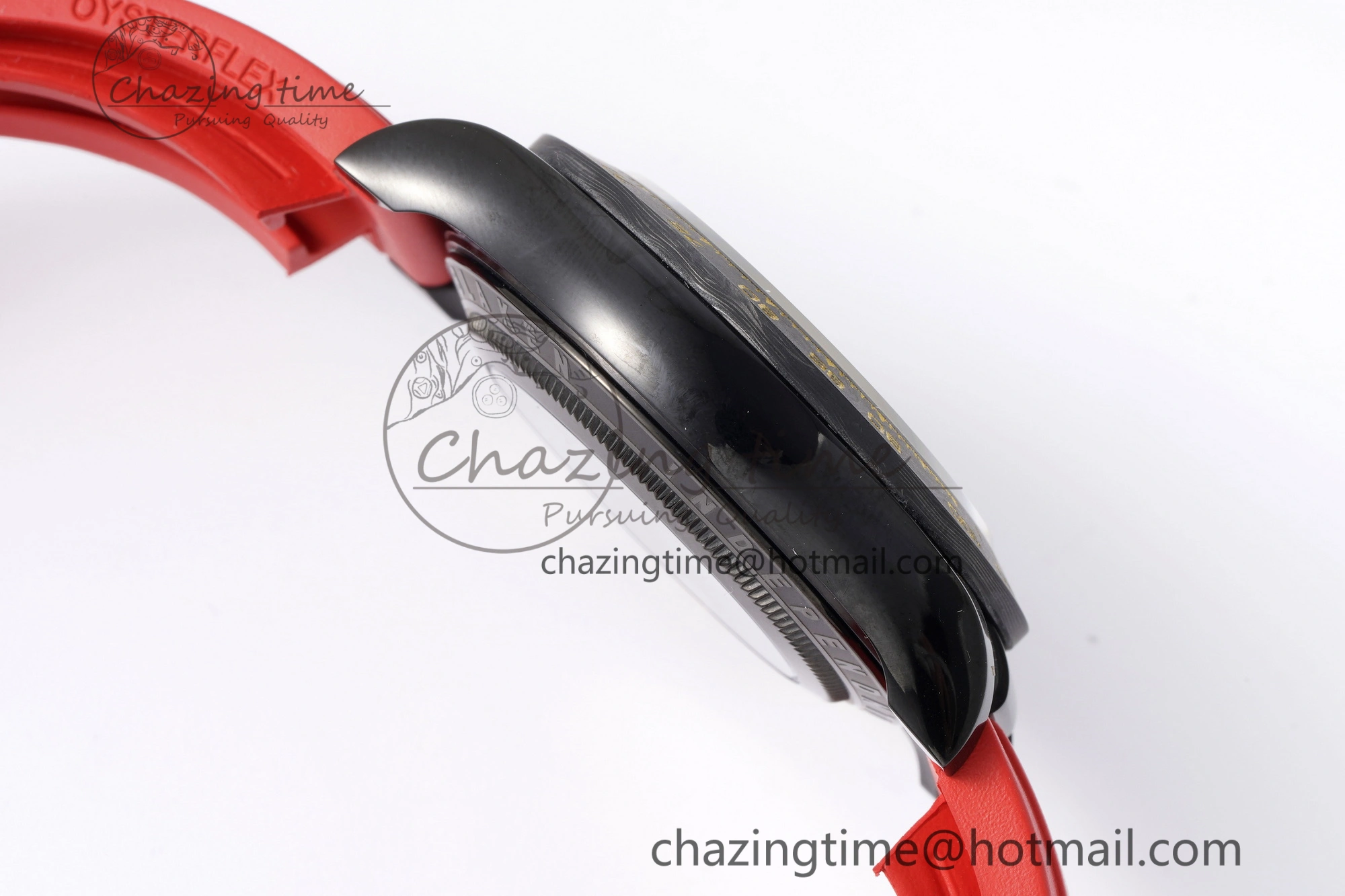Daytona PVD Carbon Bezel GETF Best Edition Skeleton Red Dial on Red Rubber Strap SA4130