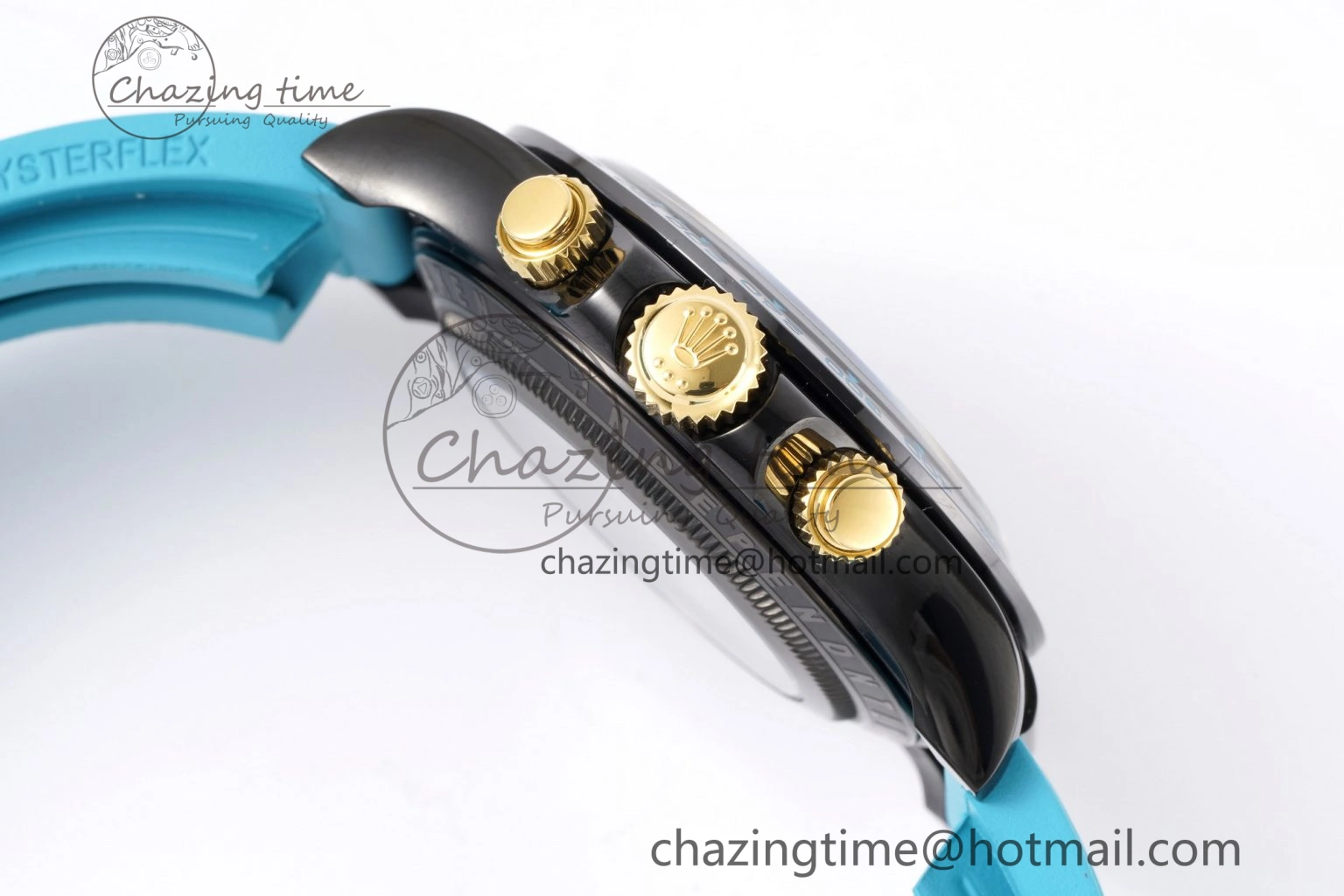 Daytona PVD Ceramic Bezel GETF Best Edition Skeleton Cyan Dial on Cyan Rubber Strap SA4130