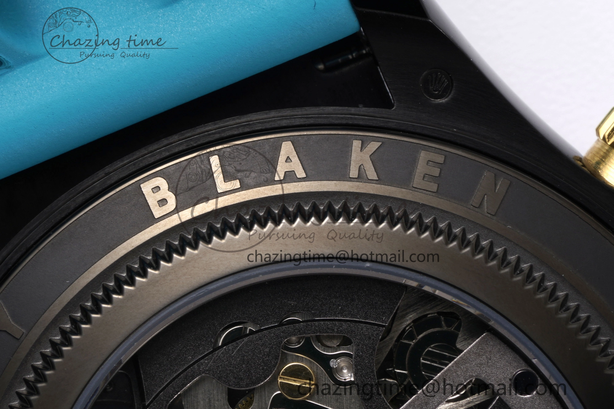 Daytona PVD Ceramic Bezel GETF Best Edition Skeleton Cyan Dial on Cyan Rubber Strap SA4130