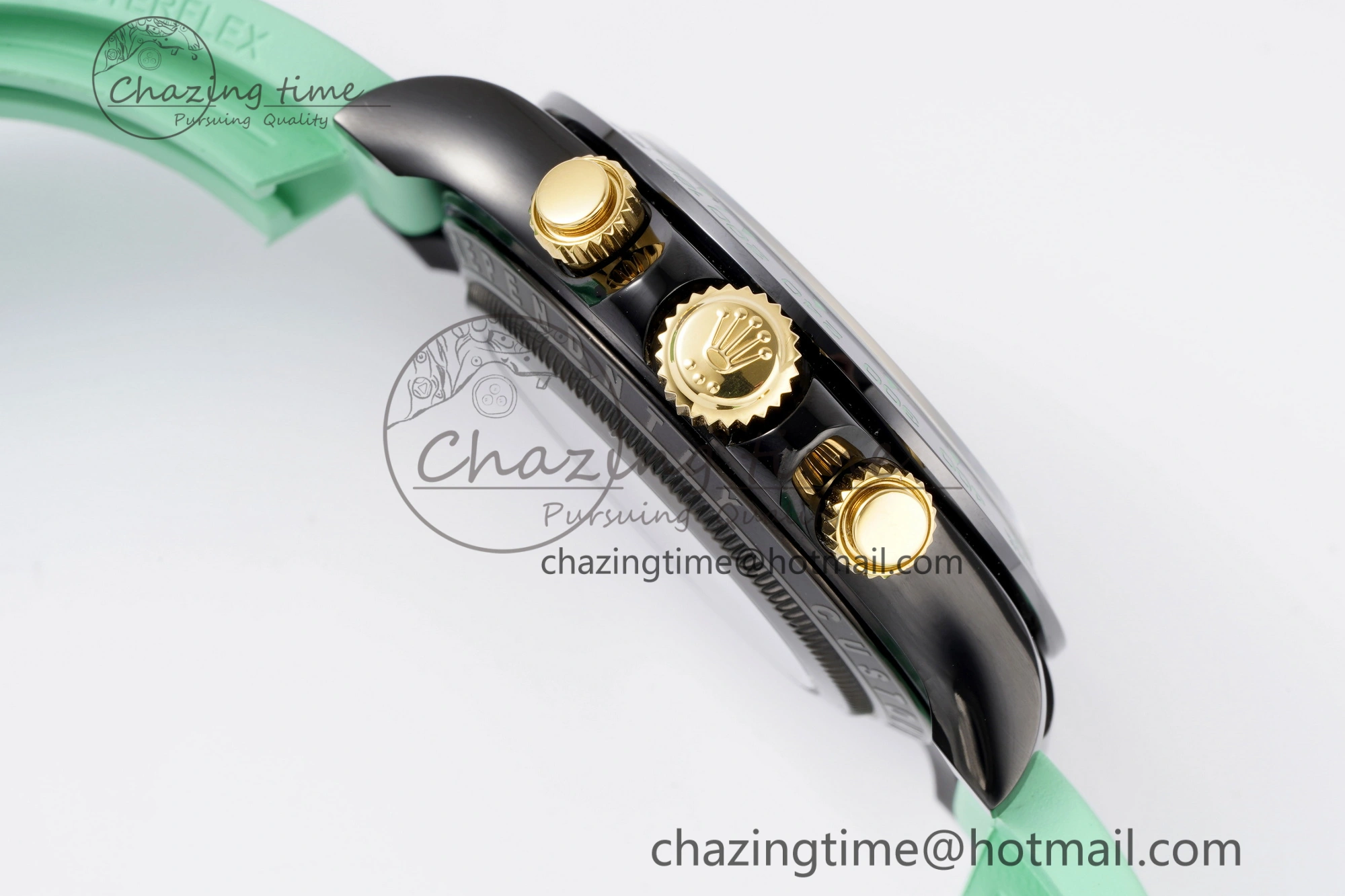 Daytona PVD Ceramic Bezel GETF Best Edition Skeleton Green Dial on Avocado Green Rubber Strap SA4130