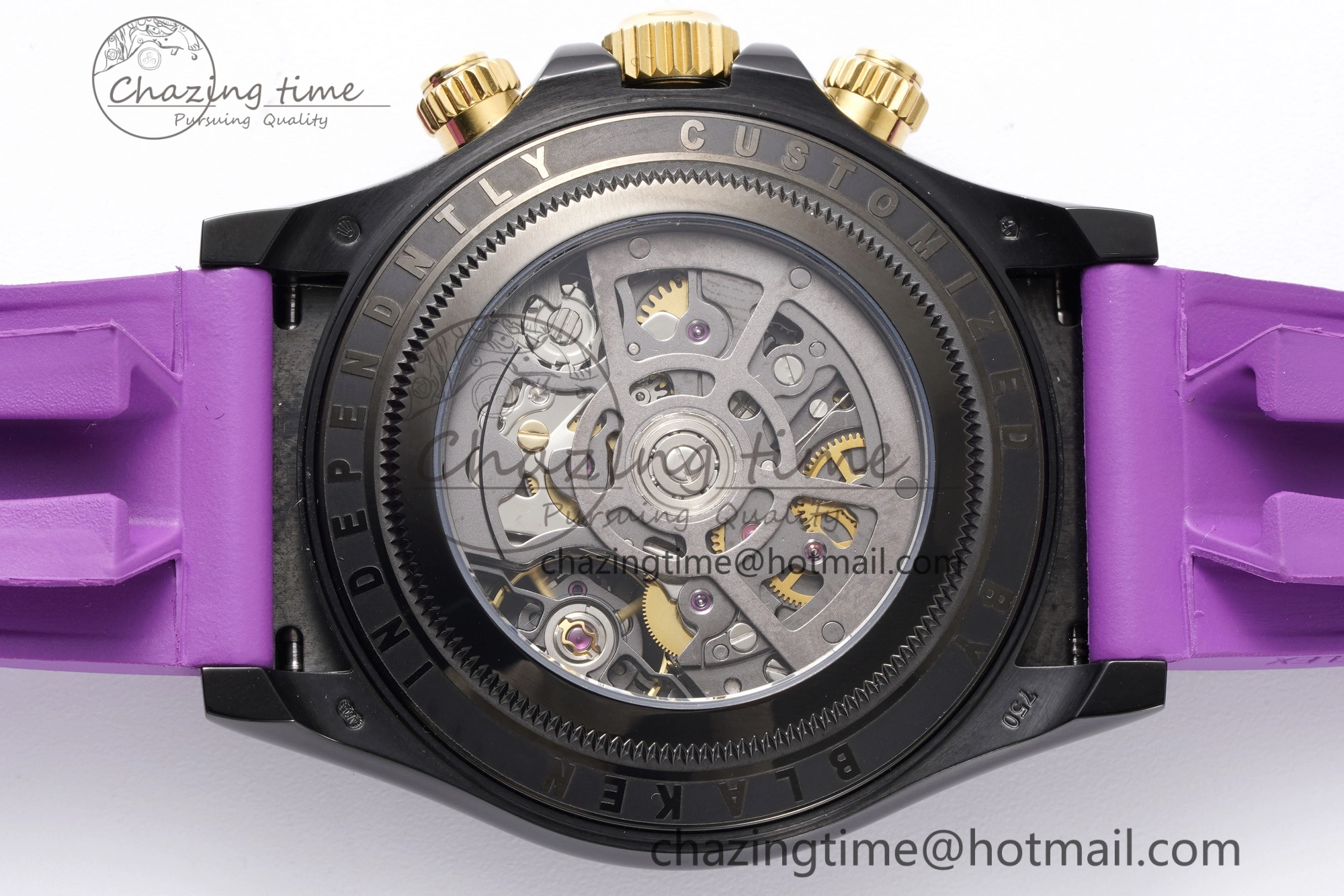 Daytona PVD Ceramic Bezel GETF Best Edition Skeleton Purple Dial on Purple Rubber Strap SA4130