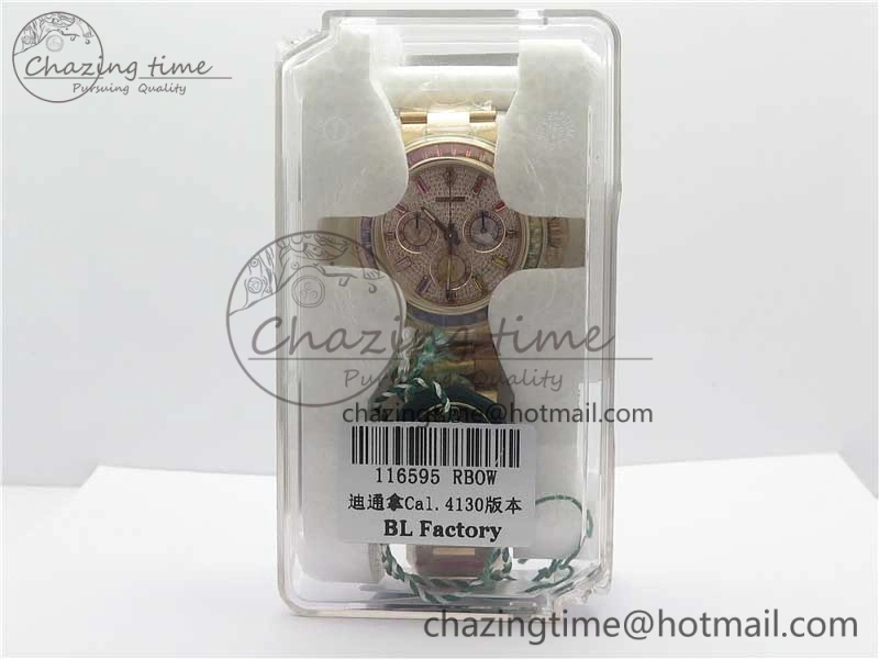 Daytona RG JHF Best Edition RG Diamonds Dial Rainbow Bezel on RG Bracelet A4130