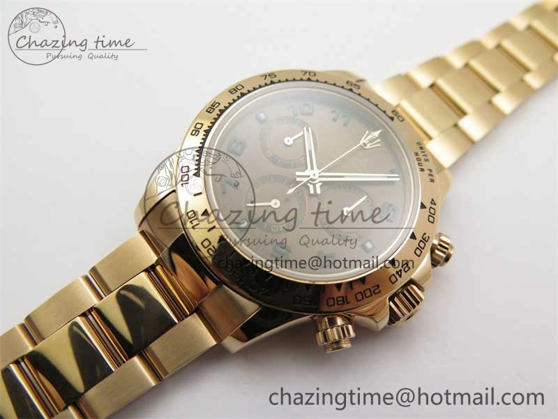 Daytona RG KKF 1:1 Best Edition 904L Steel Brown Dial on RG Bracelet A7750