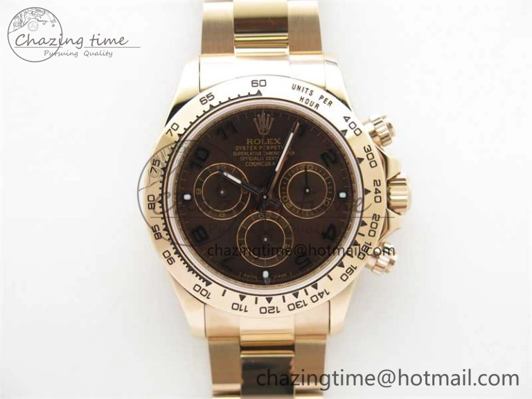Daytona RG KKF 1:1 Best Edition 904L Steel Brown Dial on RG Bracelet A7750