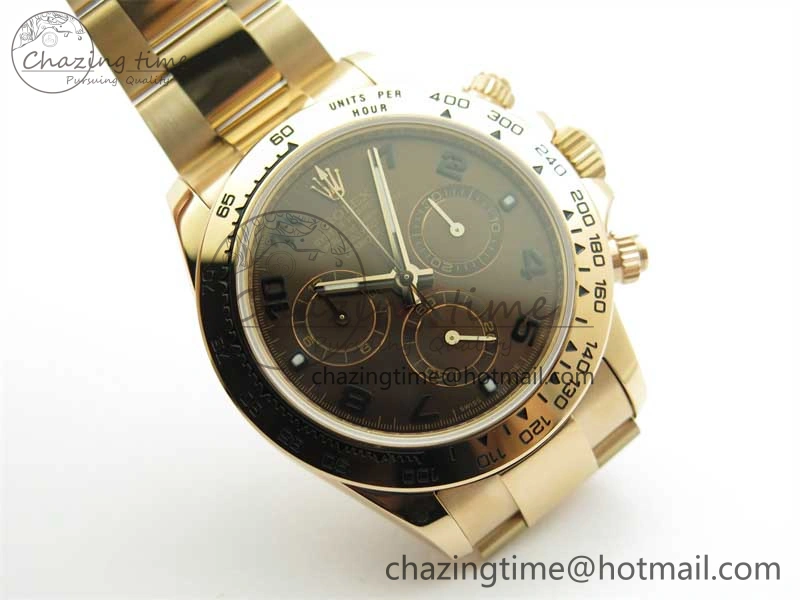 Daytona RG KKF 1:1 Best Edition 904L Steel Brown Dial on RG Bracelet A7750