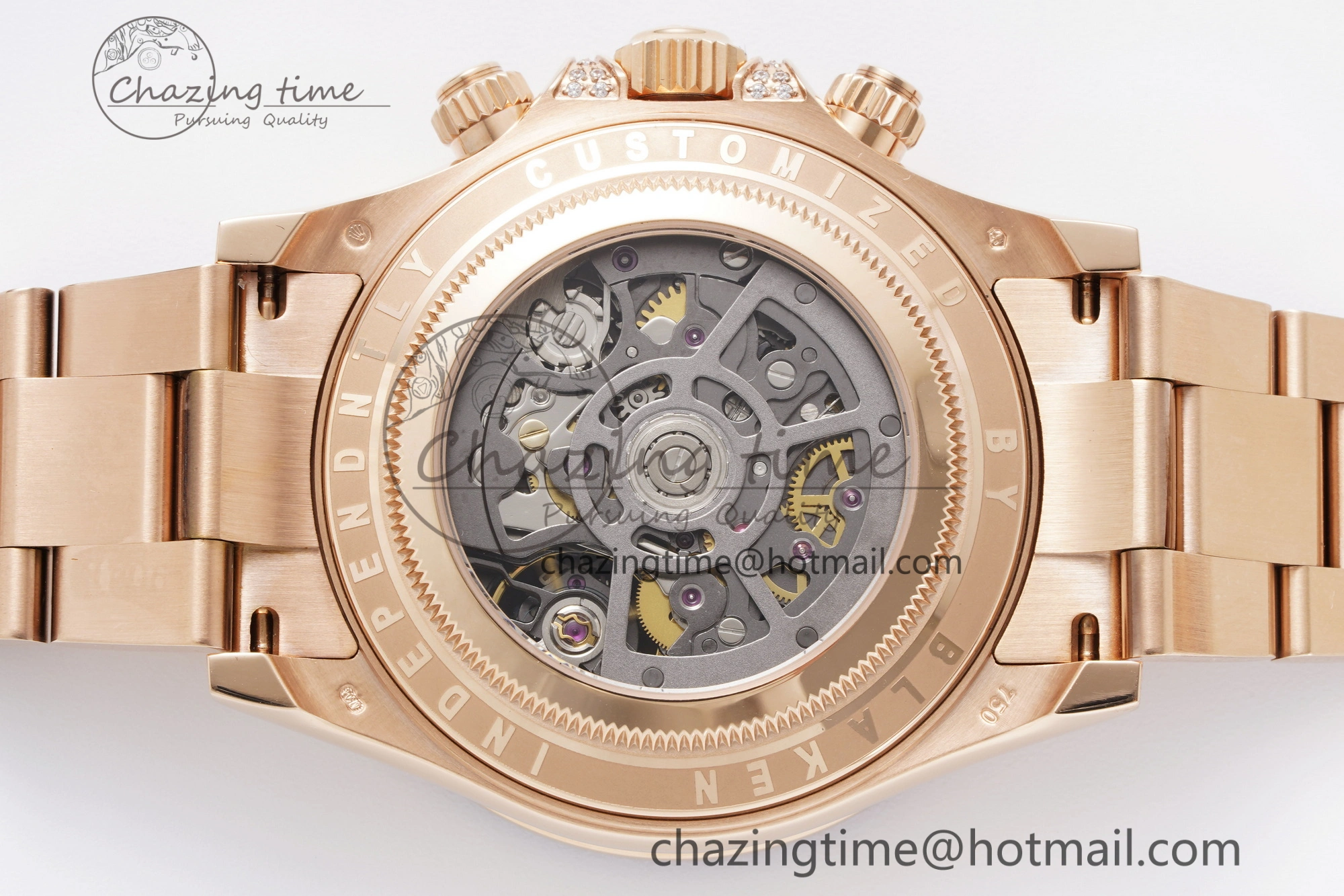 Daytona RG Rainbow Bezel GETF Best Edition Skeleton Dial on RG Bracelet SA4130