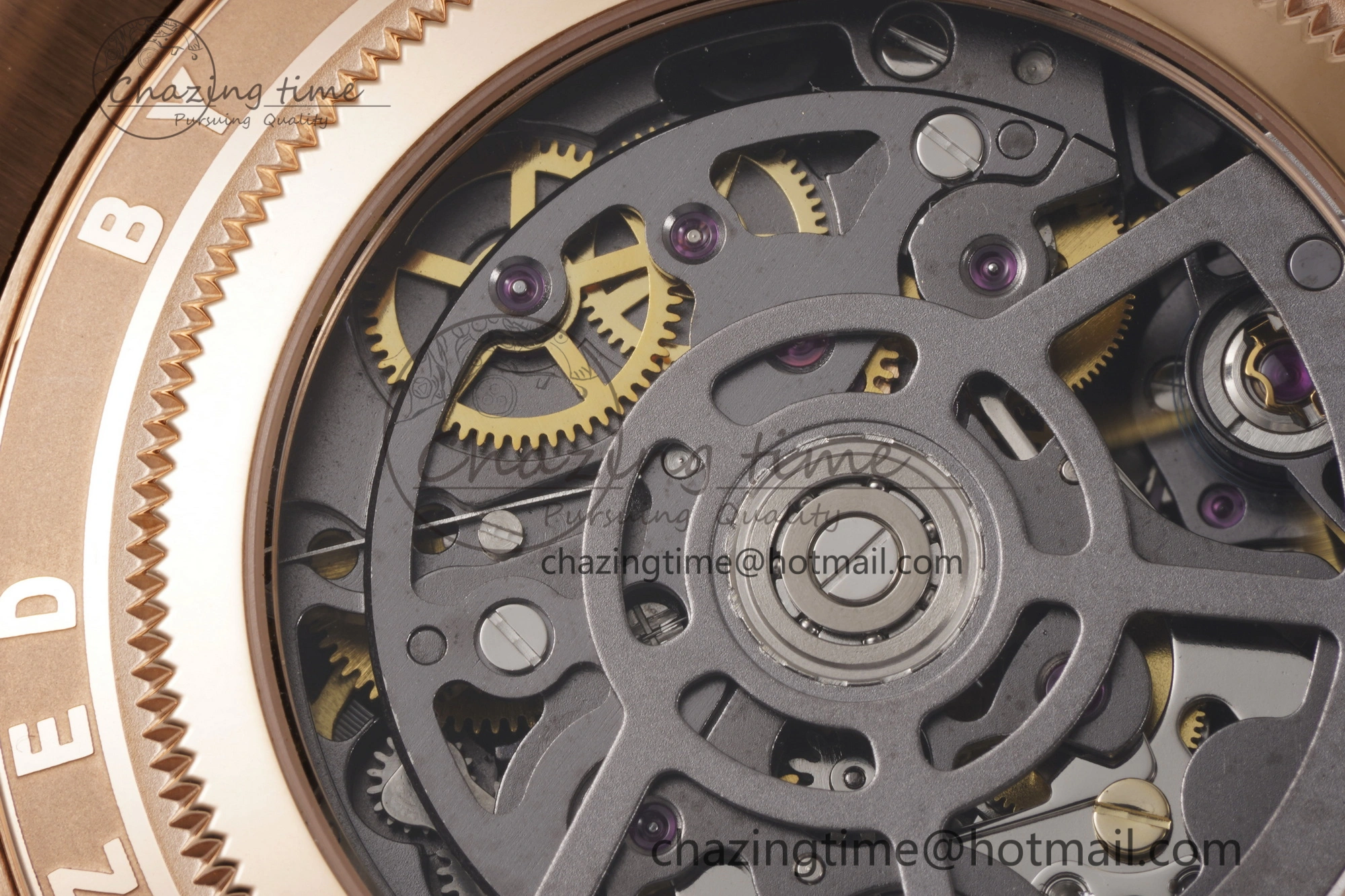 Daytona RG Rainbow Bezel GETF Best Edition Skeleton Dial on RG Bracelet SA4130