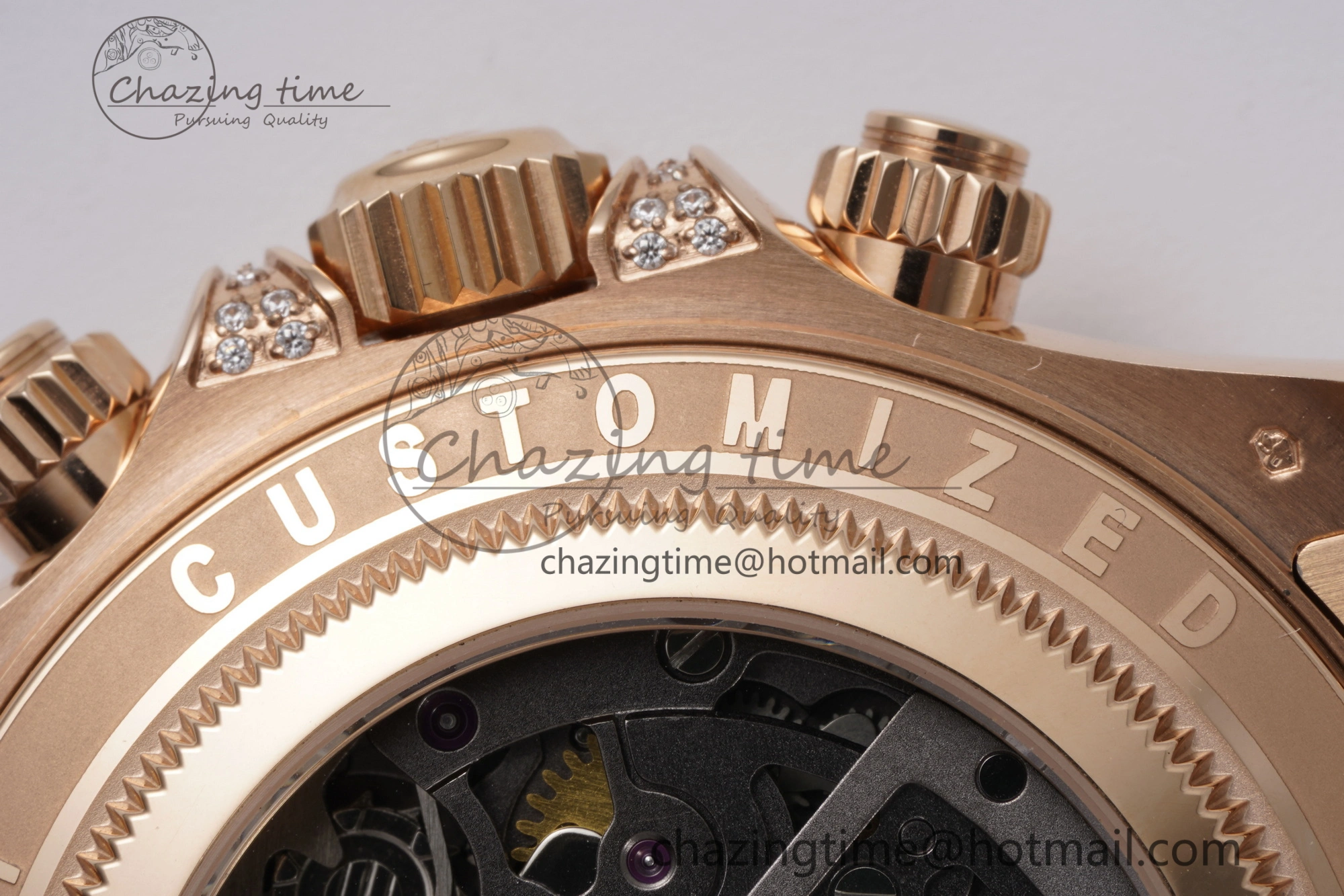 Daytona RG Rainbow Bezel GETF Best Edition Skeleton Dial on RG Bracelet SA4130