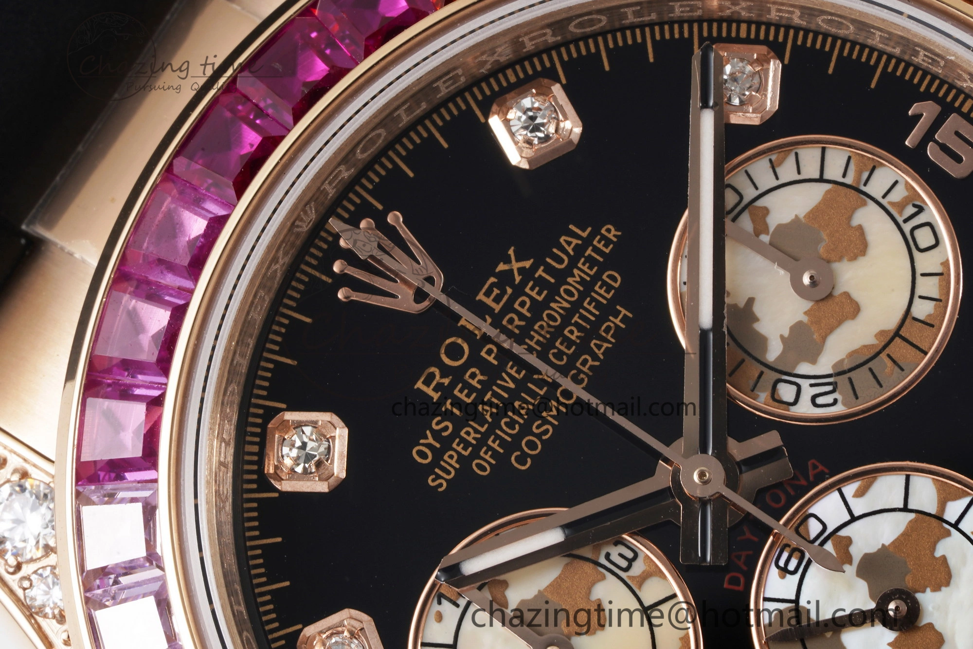 Daytona RG Rainbow Diamonds Bezel JVSF 1:1 Best Edition 904L Steel White Panda Dial on Oysterflex Strap A7750
