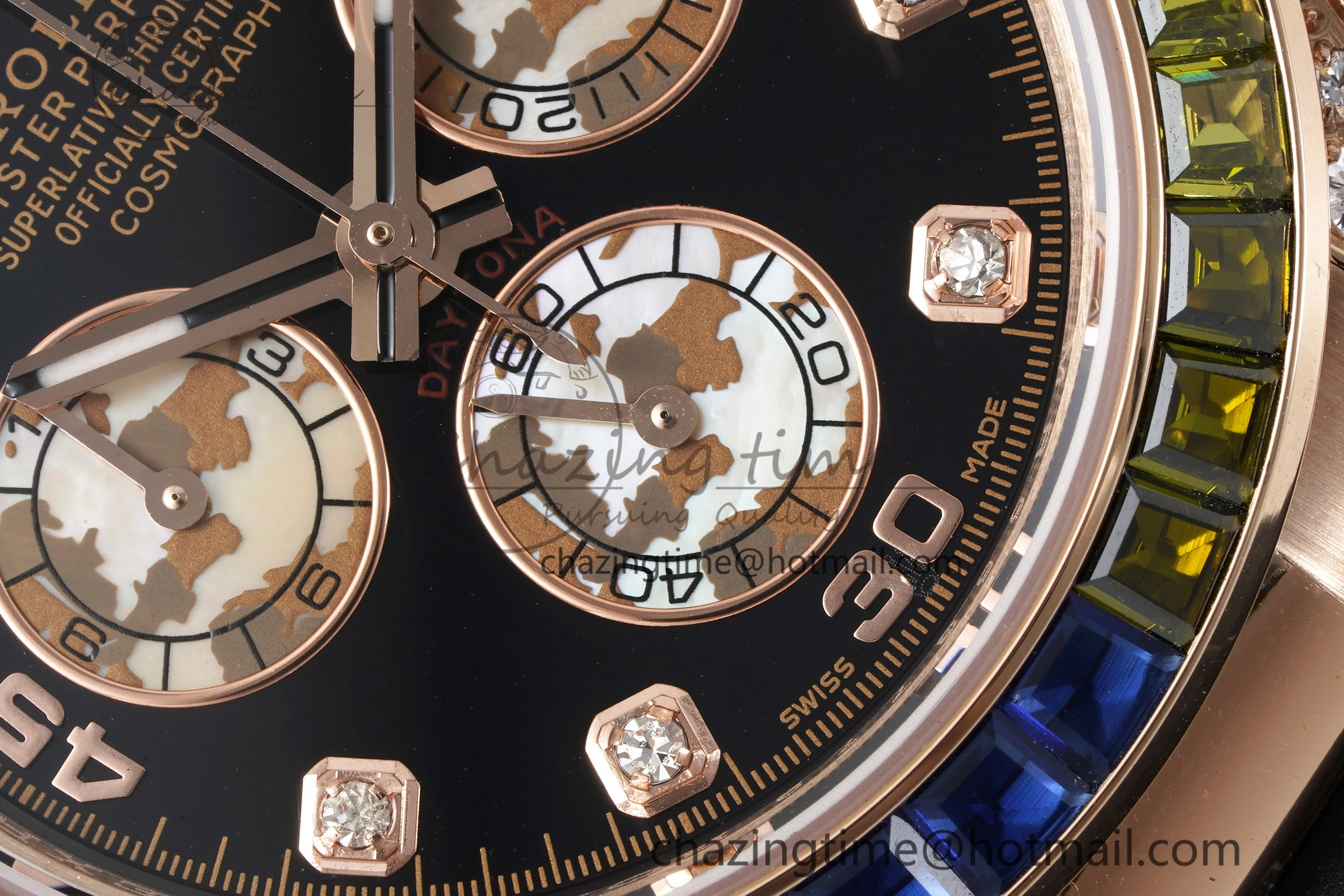 Daytona RG Rainbow Diamonds Bezel JVSF 1:1 Best Edition 904L Steel White Panda Dial on Oysterflex Strap A7750