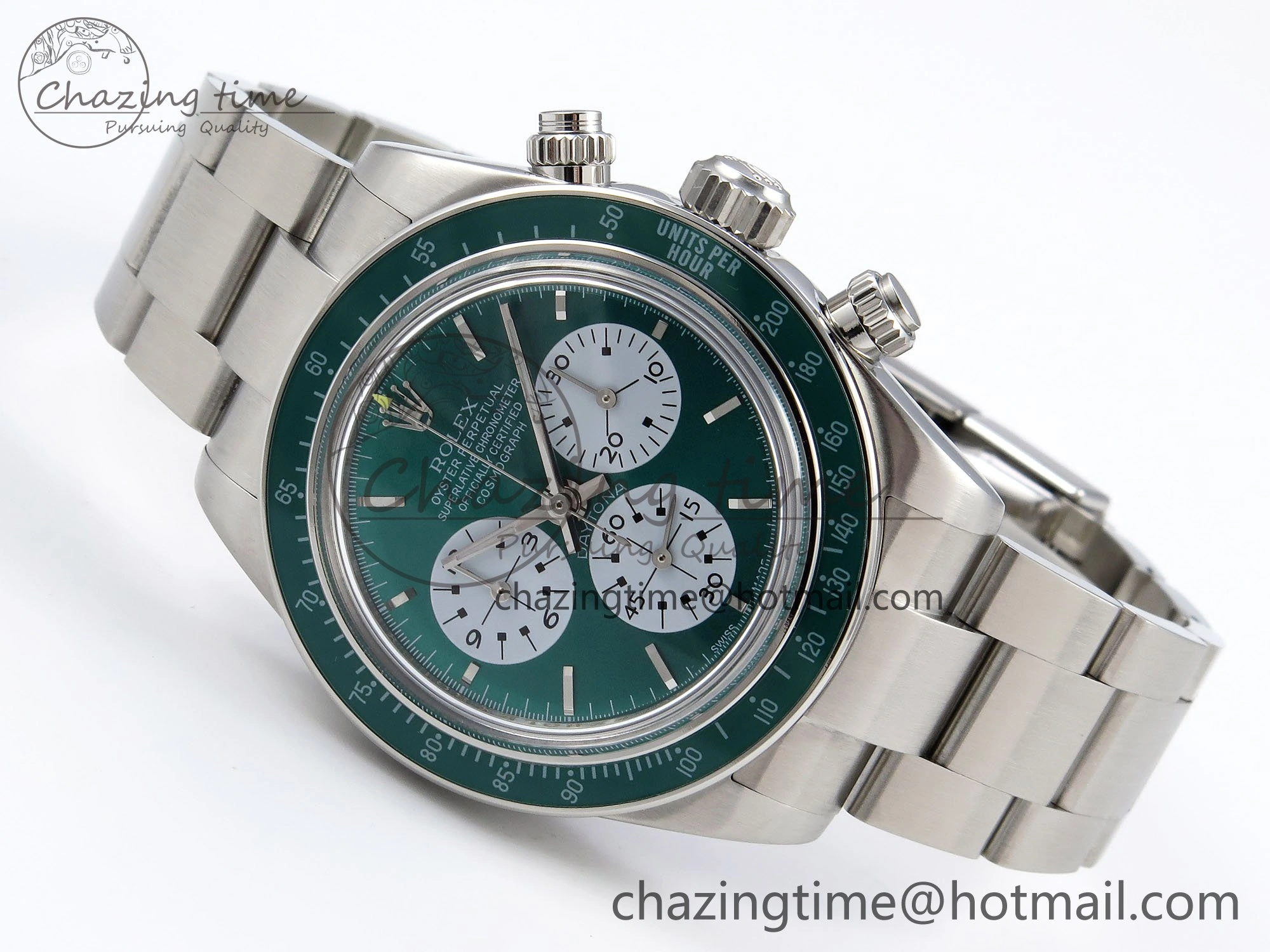 Daytona SS ADGF Best Edition Green White Dial on SS Bracelet A7750