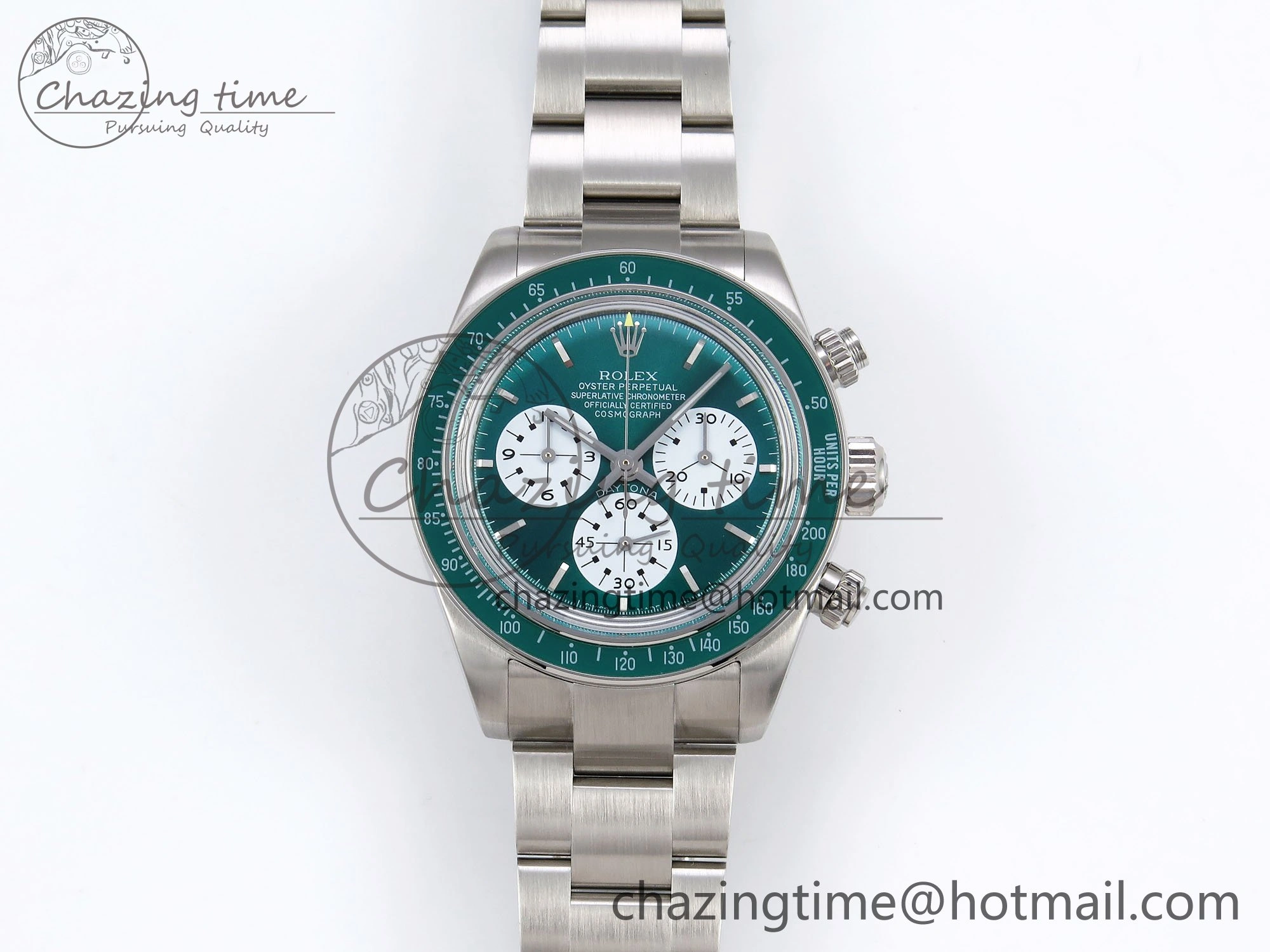 Daytona SS ADGF Best Edition Green White Dial on SS Bracelet A7750