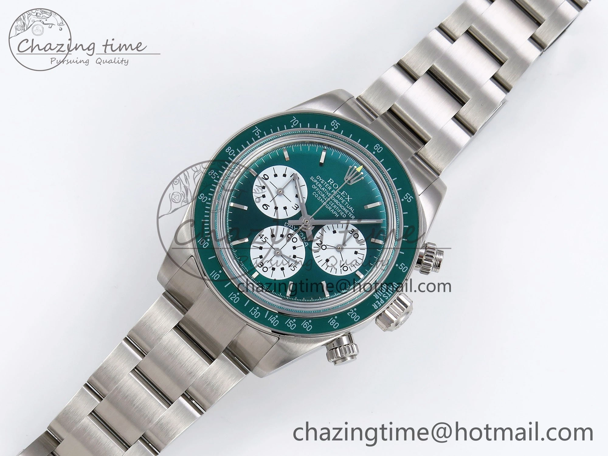 Daytona SS ADGF Best Edition Green White Dial on SS Bracelet A7750