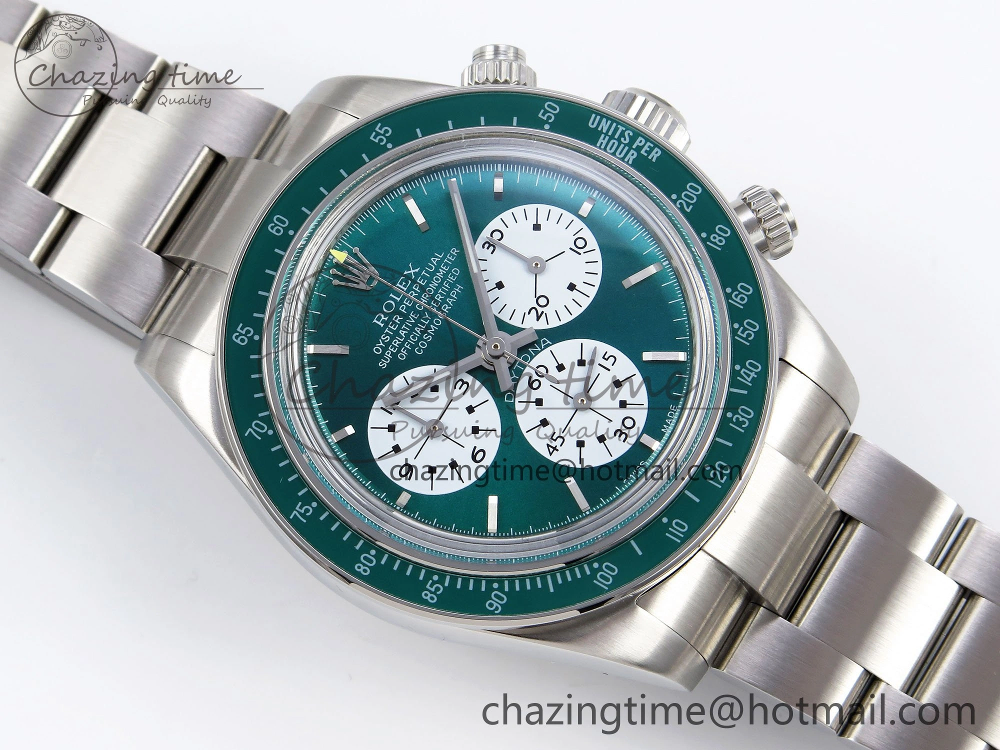 Daytona SS ADGF Best Edition Green White Dial on SS Bracelet A7750