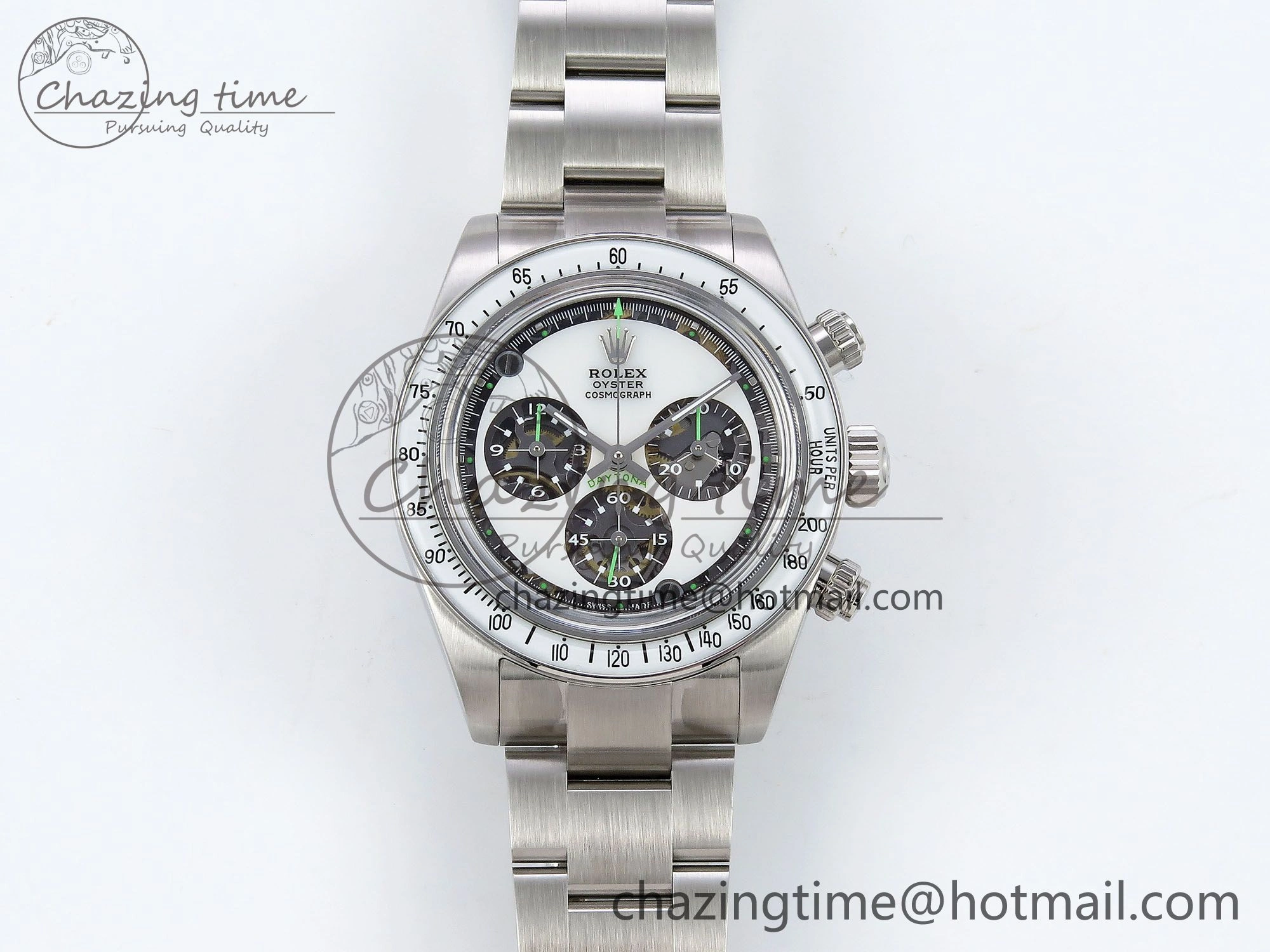 Daytona SS ADGF Best Edition White Skeleton Dial on SS Bracelet SA4130