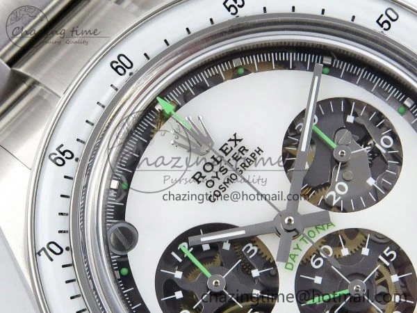 Daytona SS ADGF Best Edition White Skeleton Dial on SS Bracelet SA4130