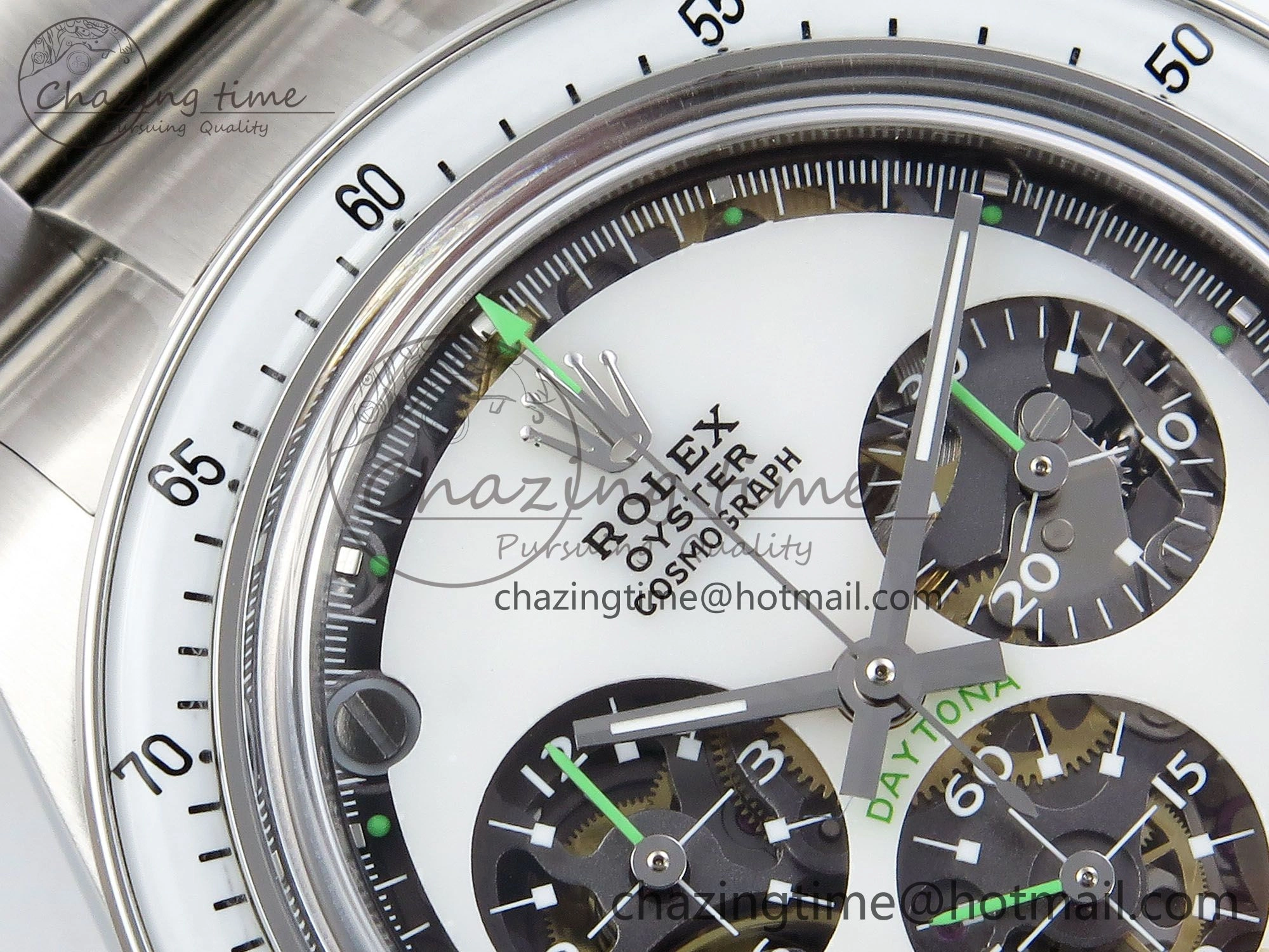 Daytona SS ADGF Best Edition White Skeleton Dial on SS Bracelet SA4130