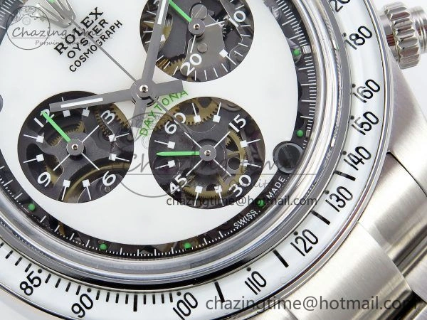 Daytona SS ADGF Best Edition White Skeleton Dial on SS Bracelet SA4130