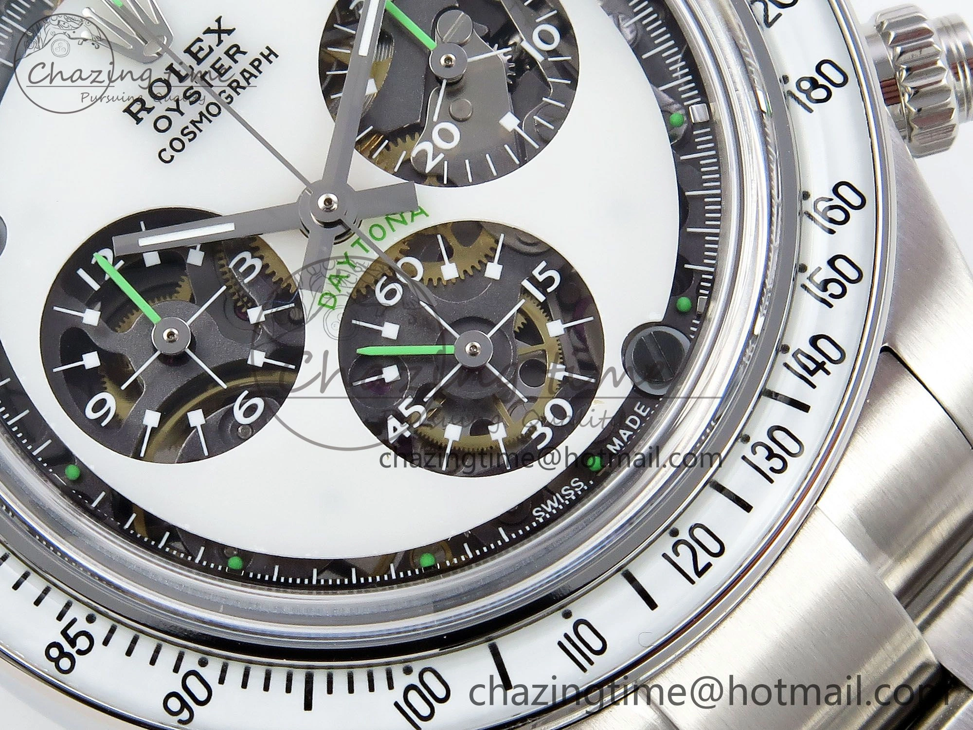 Daytona SS ADGF Best Edition White Skeleton Dial on SS Bracelet SA4130