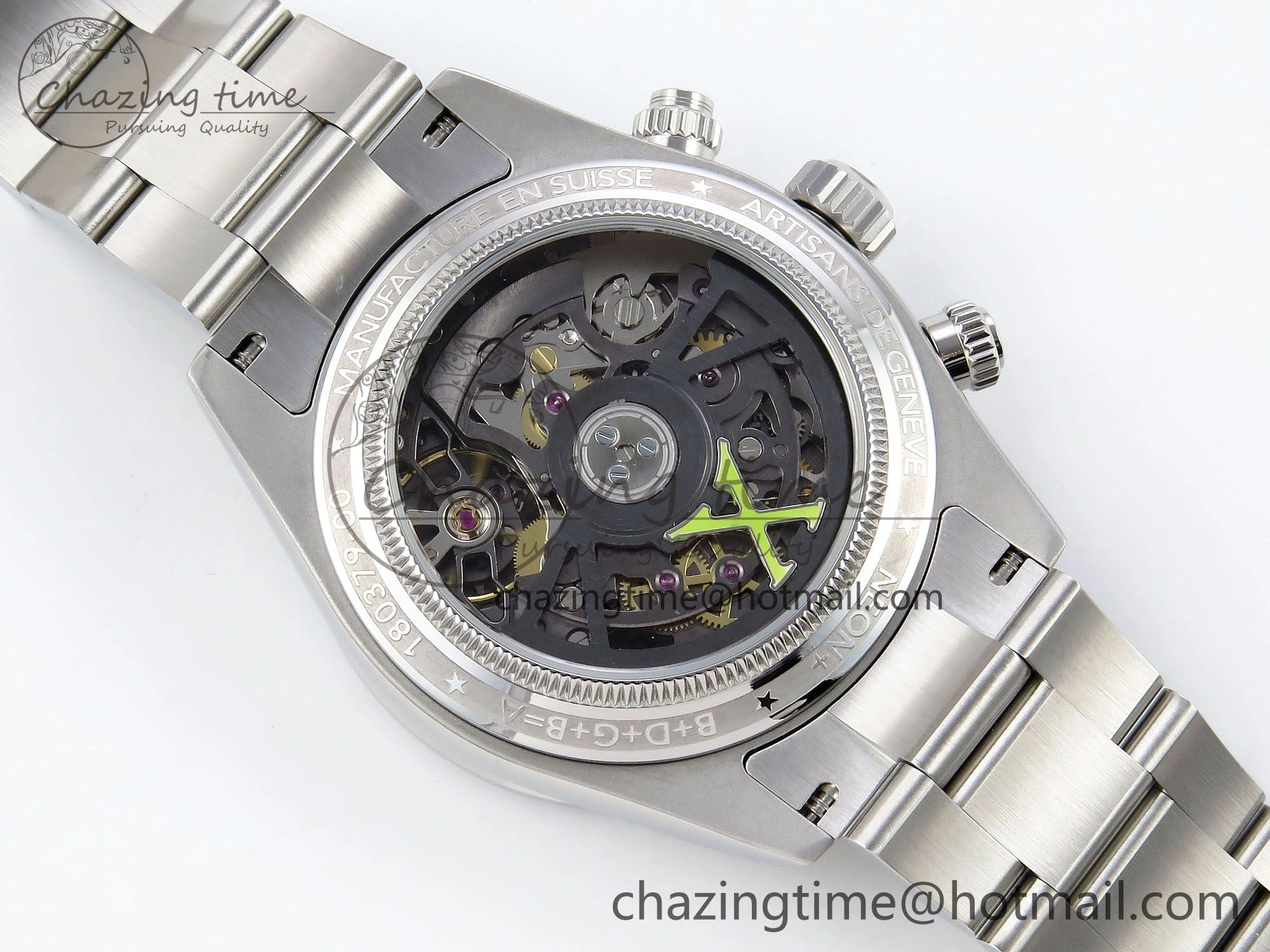 Daytona SS ADGF Best Edition White Skeleton Dial on SS Bracelet SA4130