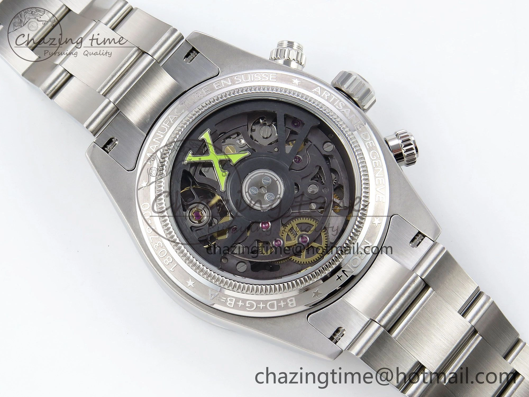 Daytona SS ADGF Best Edition White Skeleton Dial on SS Bracelet SA4130