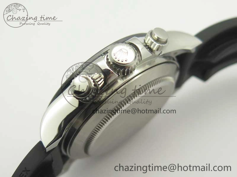 Daytona SS BP Maker Best Version Black Dial On Rubber Strap A7750@6 To 4130