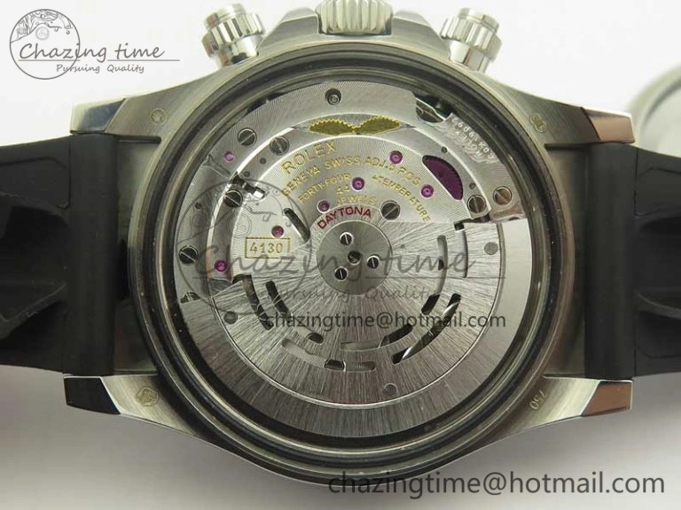 Daytona SS BP Maker Best Version Black Dial On Rubber Strap A7750@6 To 4130