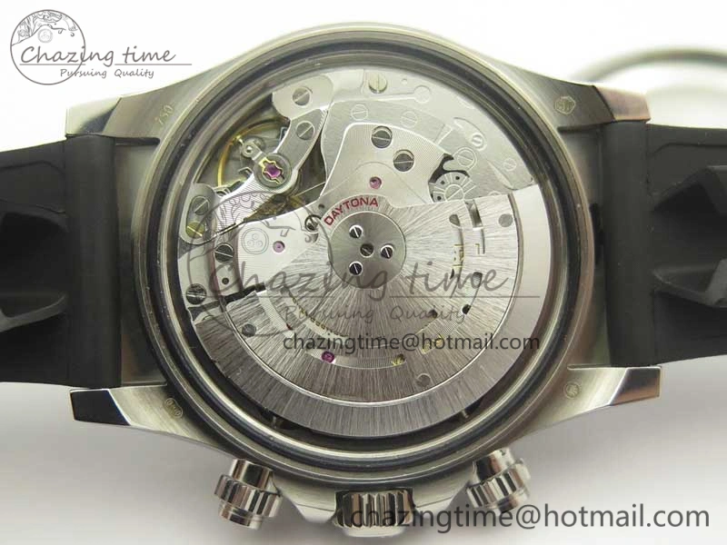 Daytona SS BP Maker Best Version Black Dial On Rubber Strap A7750@6 To 4130