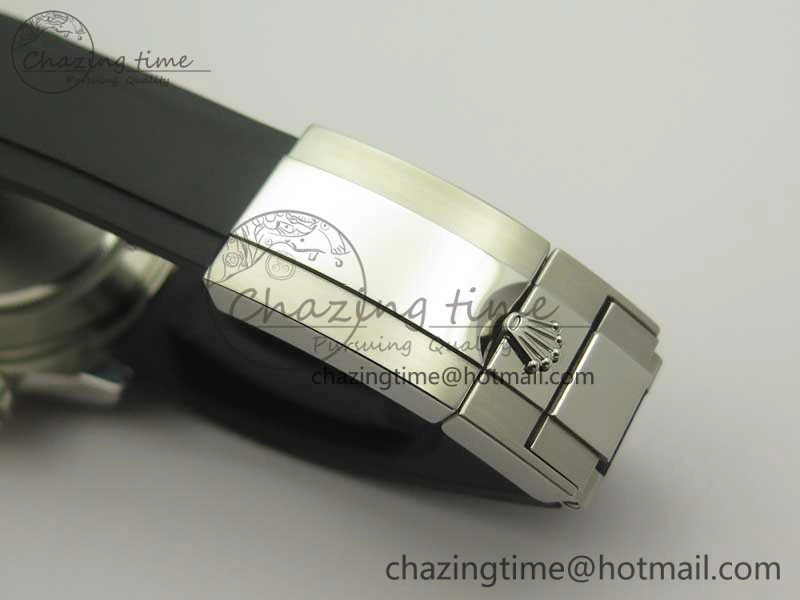 Daytona SS BP Maker Best Version Black Dial On Rubber Strap A7750@6 To 4130