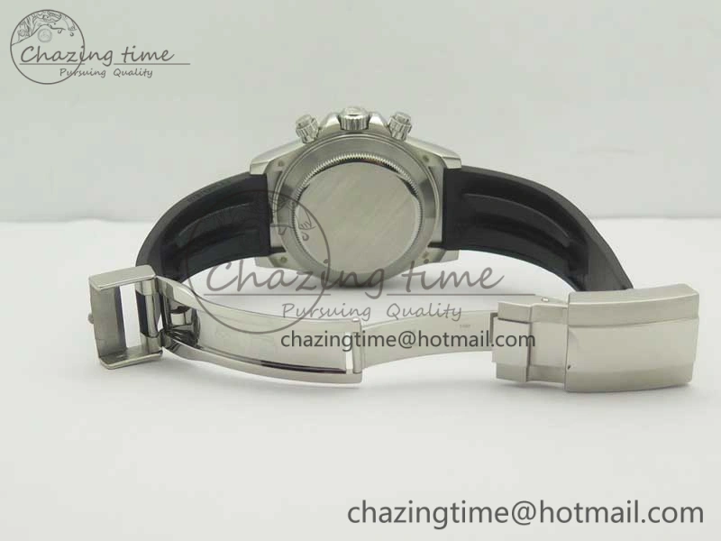 Daytona SS BP Maker Best Version Black Dial On Rubber Strap A7750@6 To 4130