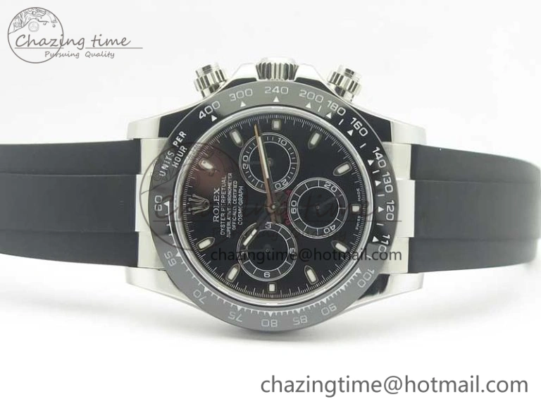 Daytona SS BP Maker Best Version Black Dial On Rubber Strap A7750@6 To 4130