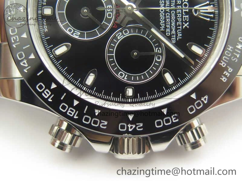 Daytona SS BP Maker Best Version Black Dial On Rubber Strap A7750@6 To 4130