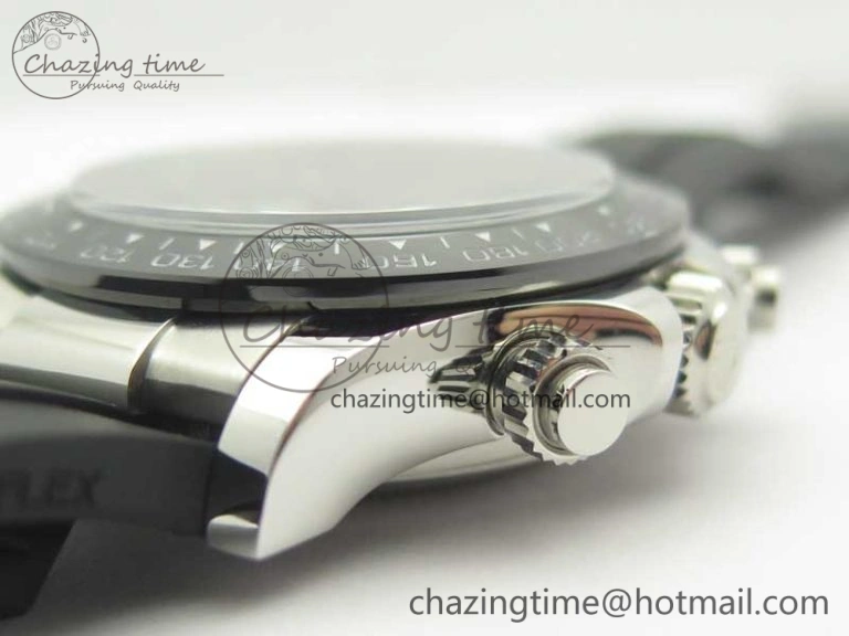 Daytona SS BP Maker Best Version Black Dial On Rubber Strap A7750@6 To 4130