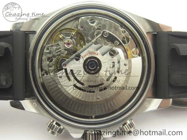 Daytona SS BP Maker Black Dial On Rubber Strap A7750@6