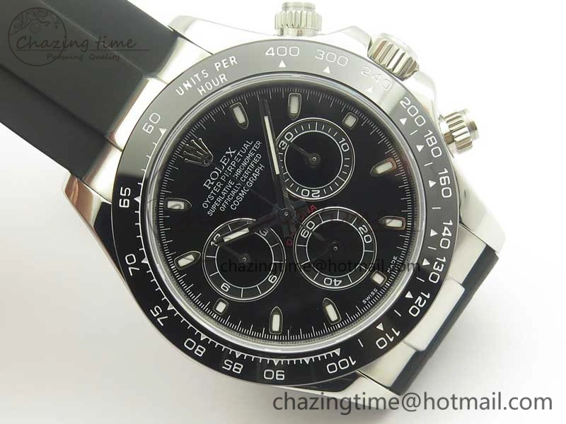 Daytona SS BP Maker Black Dial On Rubber Strap A7750@6