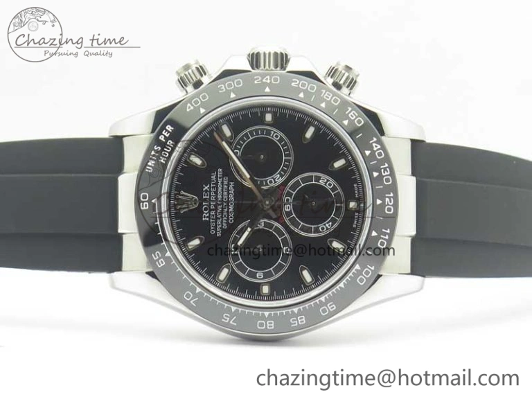 Daytona SS BP Maker Black Dial On Rubber Strap A7750@6