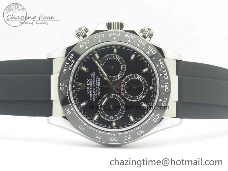 Daytona SS BP Maker Black Dial On Rubber Strap A7750@6