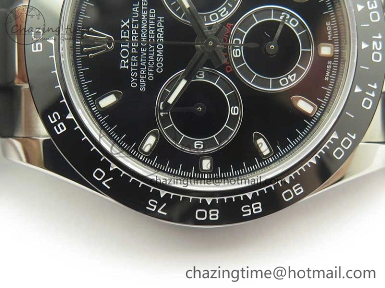 Daytona SS BP Maker Black Dial On Rubber Strap A7750@6