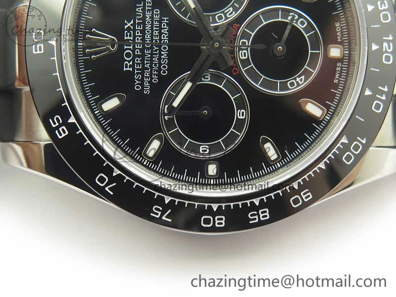 Daytona SS BP Maker Black Dial On Rubber Strap A7750@6