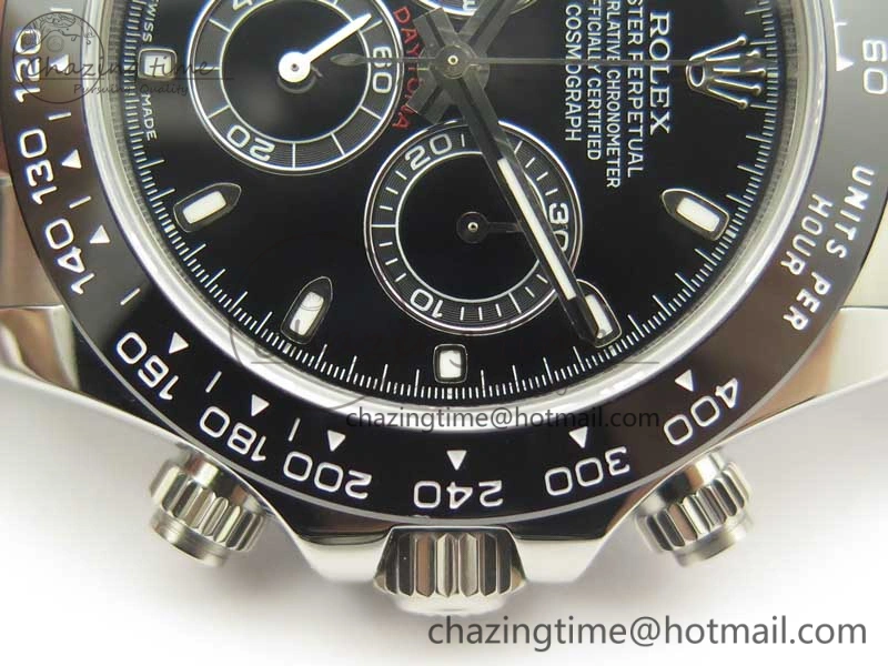 Daytona SS BP Maker Black Dial On Rubber Strap A7750@6
