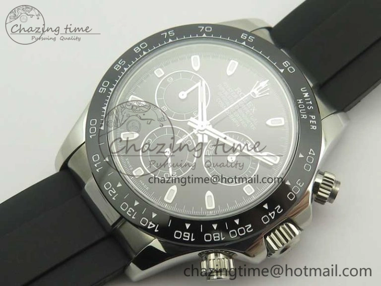 Daytona SS BP Maker Black Dial On Rubber Strap A7750@6