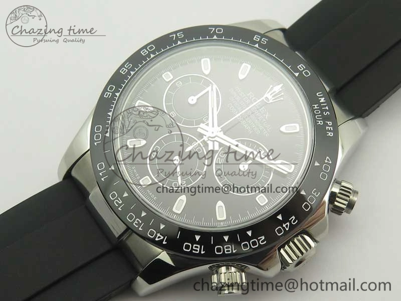 Daytona SS BP Maker Black Dial On Rubber Strap A7750@6