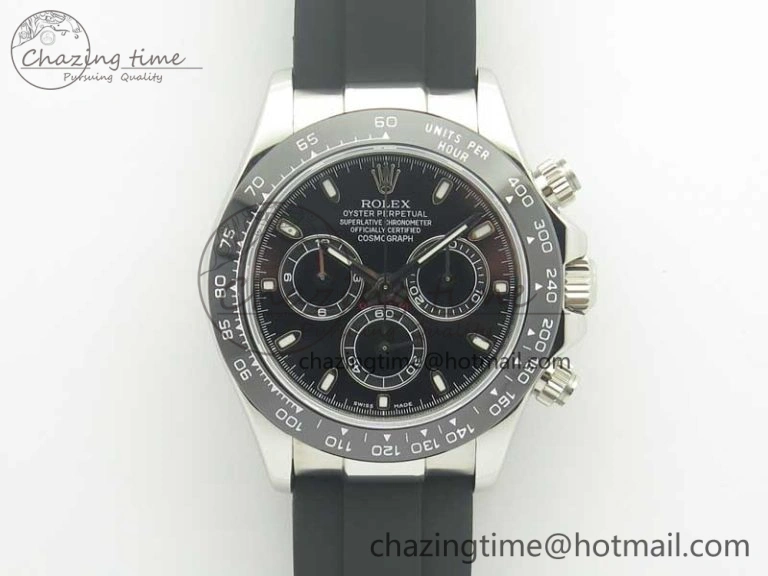 Daytona SS BP Maker Black Dial On Rubber Strap A7750@6