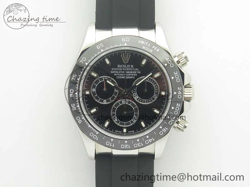 Daytona SS BP Maker Black Dial On Rubber Strap A7750@6