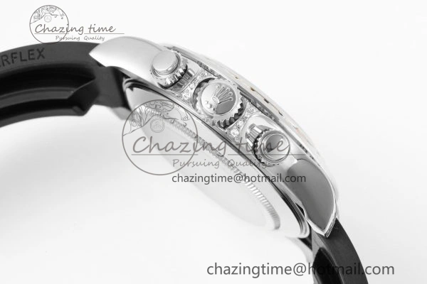 Daytona SS Rainbow Diamonds Bezel JVSF 1:1 Best Edition 904L Steel White Panda Dial on Oysterflex Strap A7750