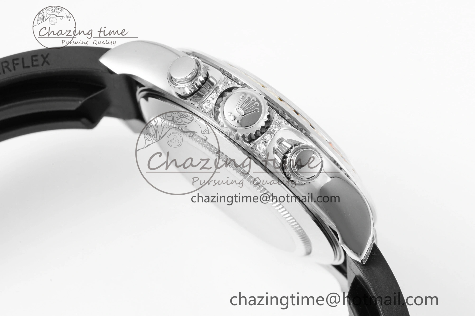 Daytona SS Rainbow Diamonds Bezel JVSF 1:1 Best Edition 904L Steel White Panda Dial on Oysterflex Strap A7750