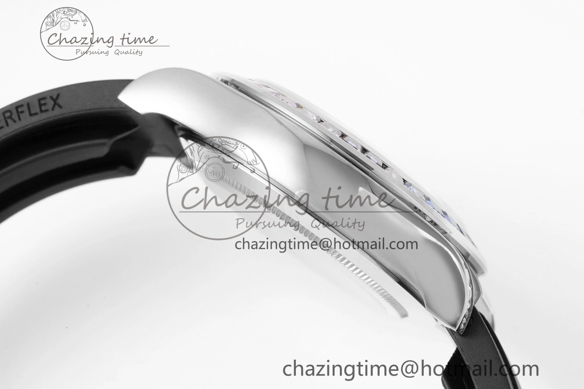 Daytona SS Rainbow Diamonds Bezel JVSF 1:1 Best Edition 904L Steel White Panda Dial on Oysterflex Strap A7750