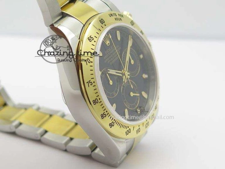 Daytona SS YG 116523 JF Best Edition Black Dial On SS YG Bracelet A7750