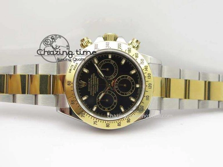 Daytona SS YG 116523 JF Best Edition Black Dial On SS YG Bracelet A7750