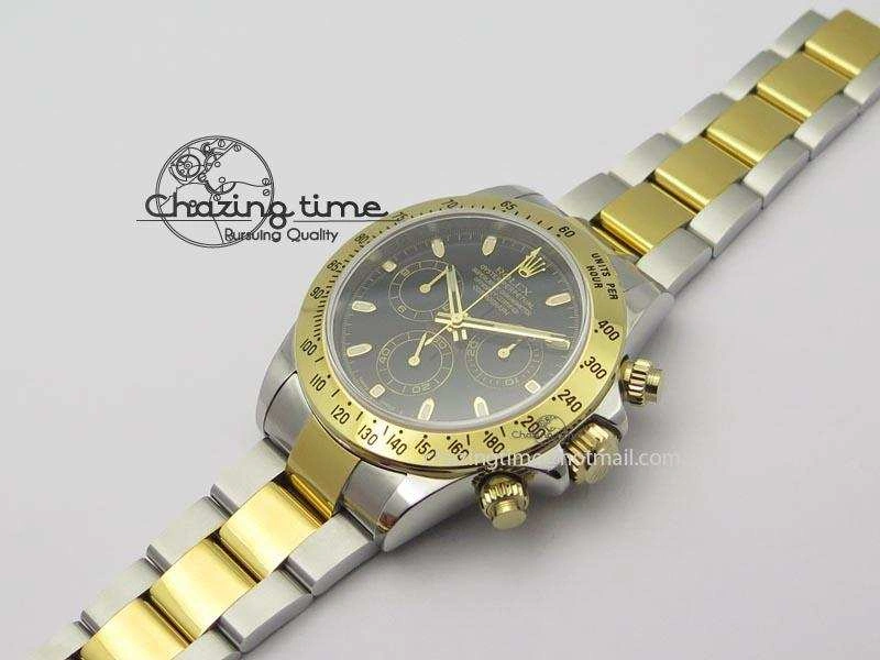 Daytona SS YG 116523 JF Best Edition Black Dial On SS YG Bracelet A7750